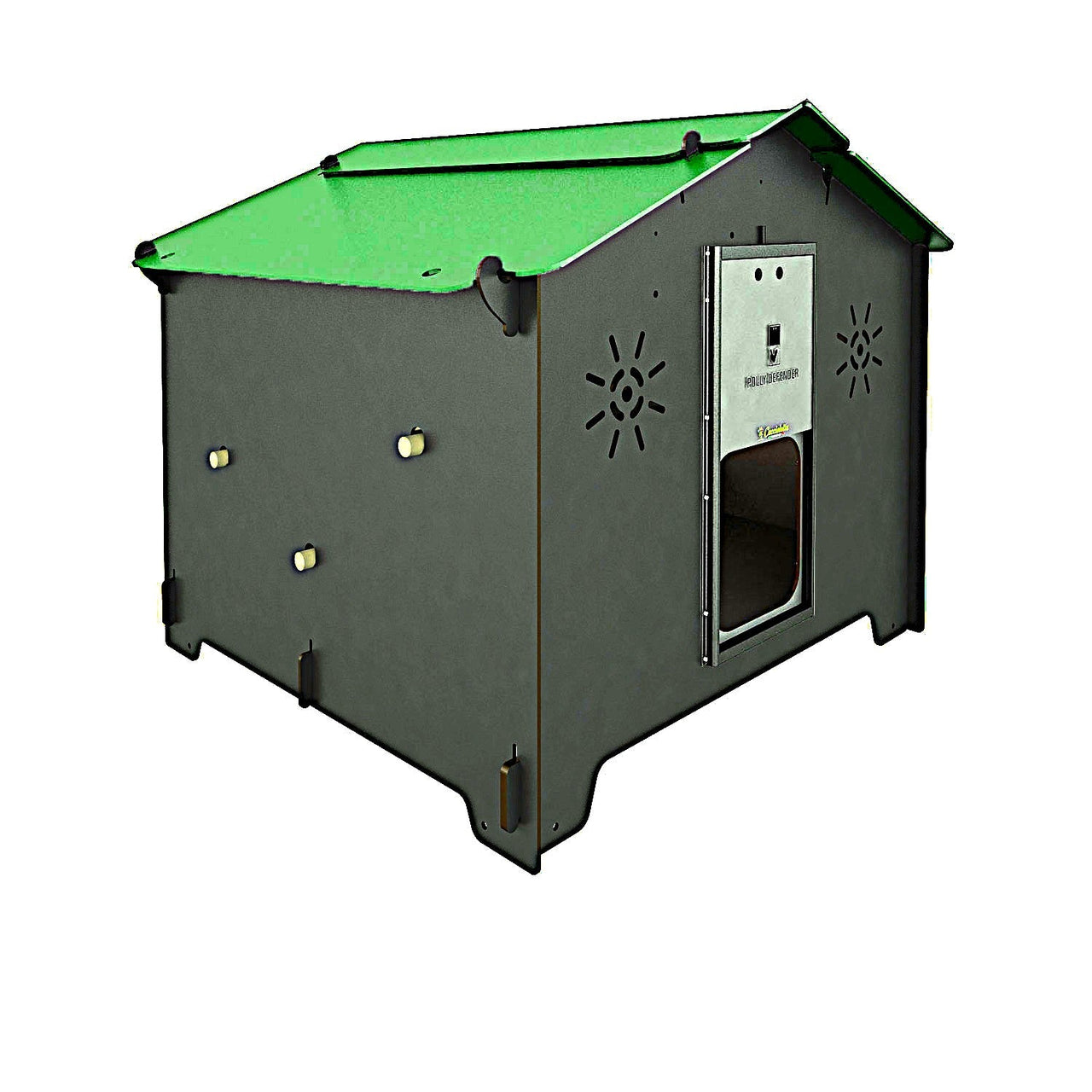 Easicoop Chalet L - HPL Chicken coop up to 10 large Birds (Black) (Delivery Only)