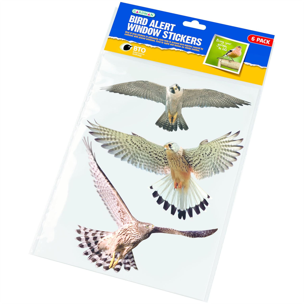 Gardman - Bird Alert Window Stickers, 6pcs